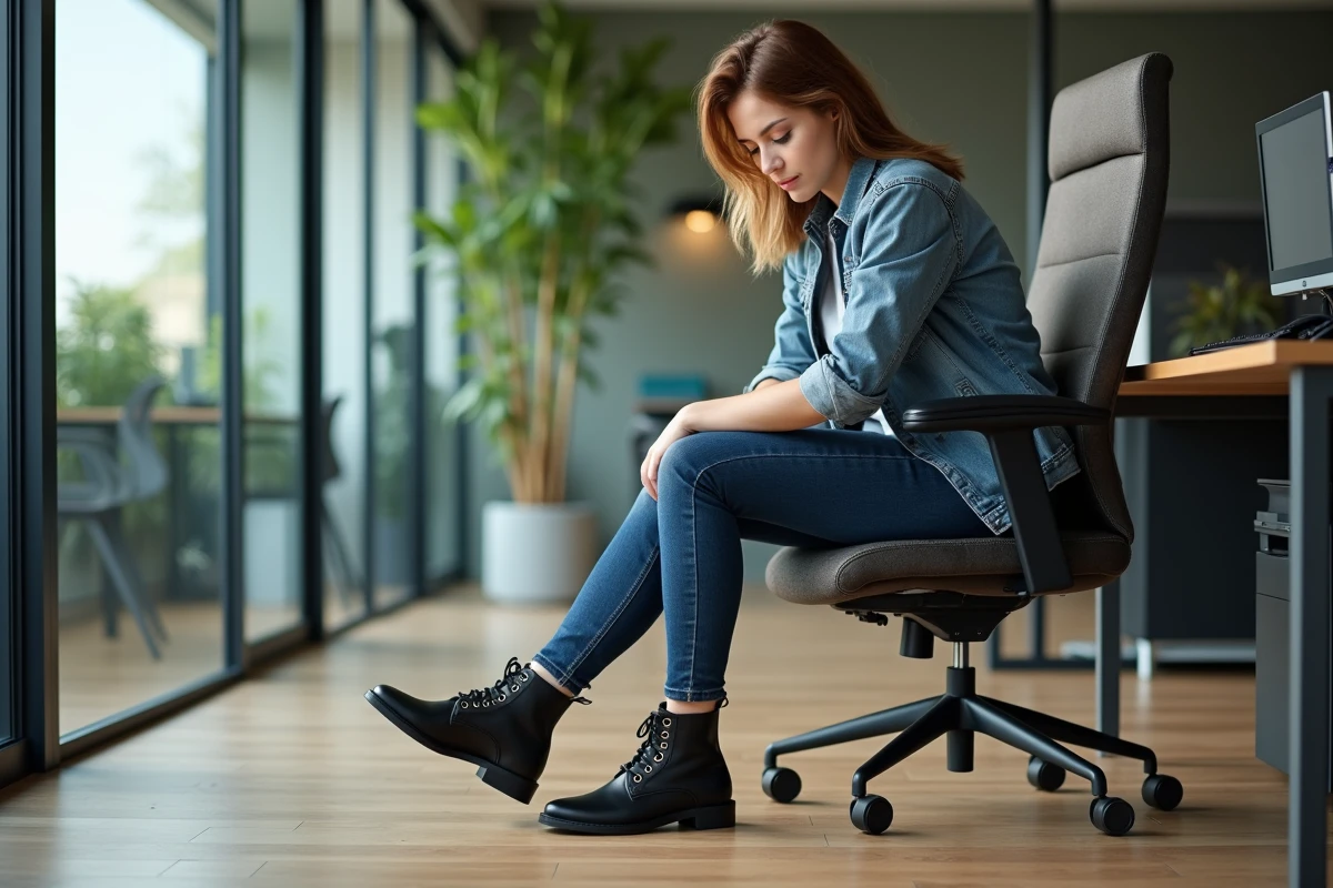 Jeune femme au bureau en train d